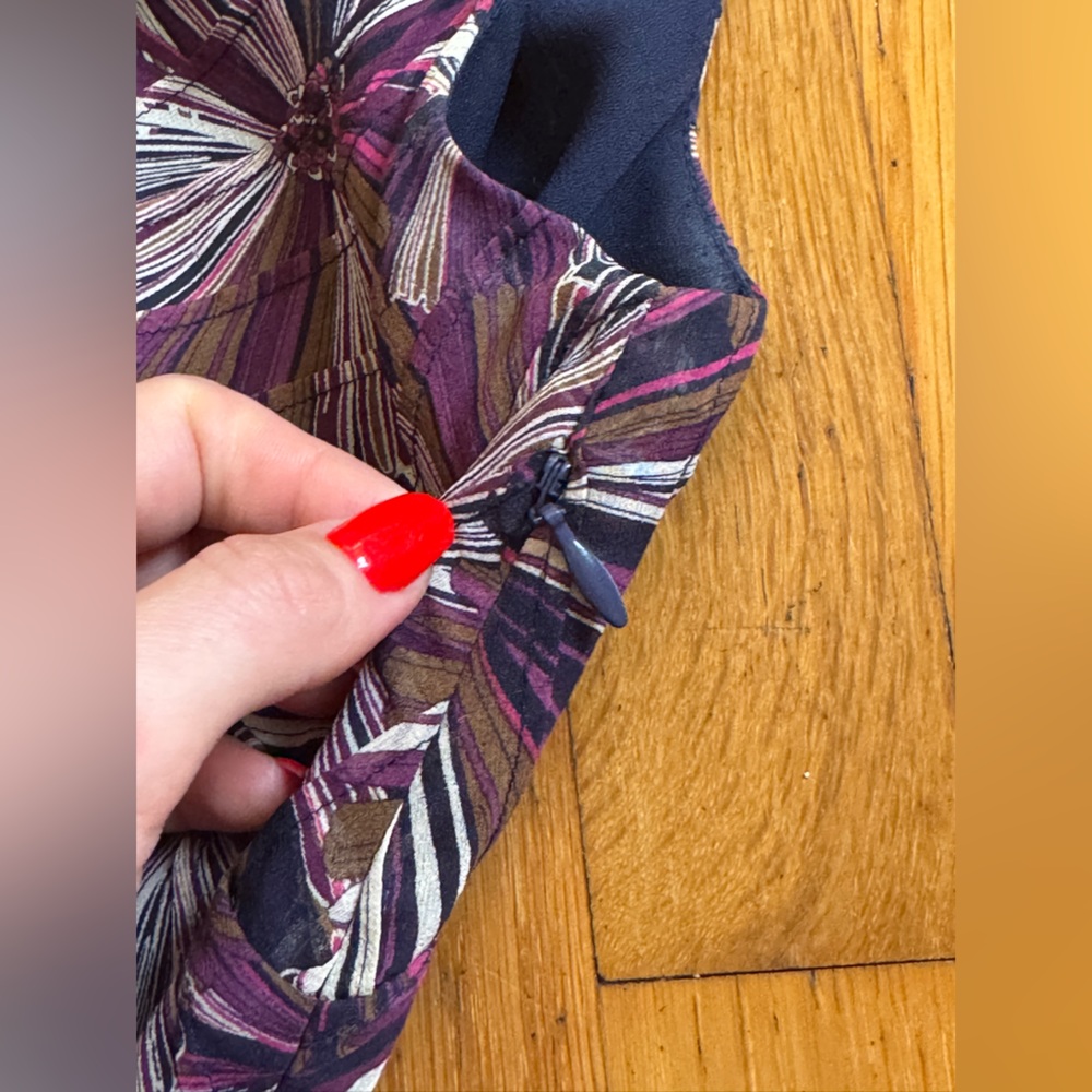 Y2K Vintage Abstract Print Silk Sundress - Picture 6 of 8